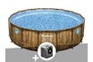 Bestway Kit piscine tubulaire ronde Power Steel avec hublots 4,88 x 1,22 m + Pompe à chaleur photo 1