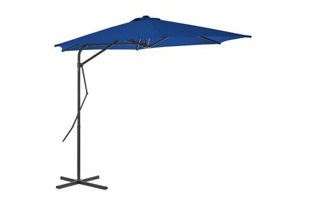 Parasol vidaXL Parasol d'extérieur avec mât en acier Bleu 300x230 cm