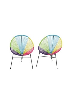 chaise de jardin mylia lot de 2 fauteuils de jardin en fils de résine tressés - multicolore - alios ii de