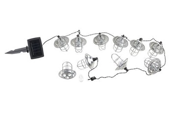guirlande lumineuses lunartec : guirlande lumineuse solaire à led avec 10 lanternes en métal - 1,6 mètre