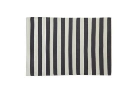 Tapis d’extérieur AUBRY GASPARD - Grand tapis d'extérieur en polypropylène 160 x 230 cm Rayures - Noir