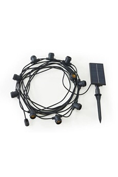 guirlande lumineuses vente-unique.com guirlande lumineuse solaire avec 10 ampoules remplaçables ip65 - 10 mètres - noir - zion