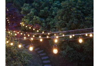 guirlande lumineuses vente-unique.com guirlande lumineuse guinguette emboîtable - 10 ampoules ambrées - 10 mètres - basalte