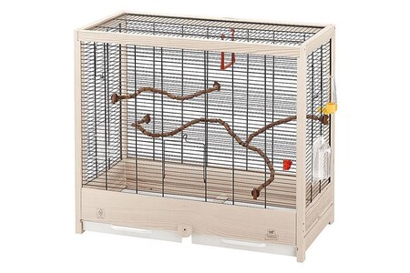 Cage à oiseaux Ferplast Cage pour Oiseaux en bois FSC GIULIETTA 5, Canaris, Perruches et Oiseaux exotiques, Accessoires inclus