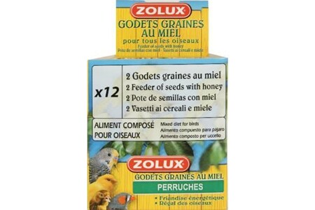 Nourriture pour oiseaux Zolux Godets Miel Exotiques X2 -