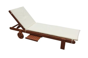 chaise longue - transat habitat et jardin coussin pour bain de soleil en bois exotique