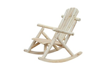 fauteuil de jardin outsunny fauteuil de jardin adirondack à bascule rocking chair style néo-rétro assise dossier ergonomique bois naturel de pin