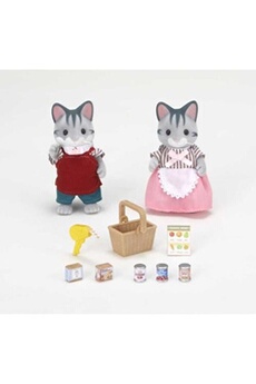 figurine pour enfant epoch d'enfance chats gris commerçants sylvanian families