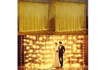 guirlande lumineuses solmore 3mx3m rideau lumineux blanc chaud 300 led décoration de noël / fête/ mariage / soirée / anniversaire