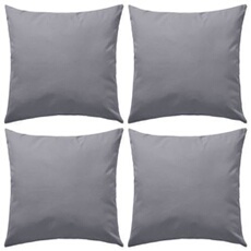 Vidaxl Gris Oreiller D'extérieur Coussin Décor Maison 4 Pièces 45 X 45 Cm
