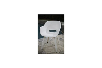 chaise de jardin allibert jardin lot de 2 fauteuils akola - coque blanc