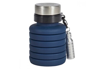 gourde et poche à eau gentlemen's hardware - gourde pliable et mini lampe de poche 470ml - bleu -