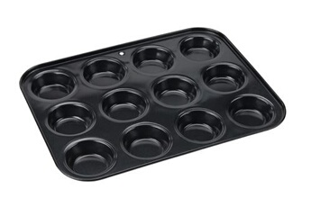 plat / moule non renseigné moule à muffins avec revêtement anti-adhésif - 32 x 24 cm - en acier carbone - convient aux fours