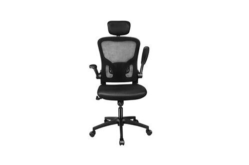 Fauteuil de bureau Naspaluro Fauteuil de bureau, chaise de bureau, en  maille ergonomique pivotant, appui-tête et dossier règalable, 50 x 50 x  (118-132)cm (lx l xh), noir