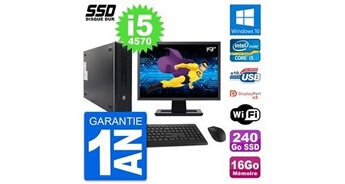 Pc 600 g1 sff ecran 19" intel core i5-4570 ram 16go ssd 240go windows 10 wifi