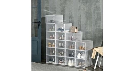 Boites de rangement - HOMCOM - lot de 8 cubes rangement chaussures modulable portes transparentes - PP - 25x35x19cm - Maison Boites de rangement - HOMCOM - lot de 8 cubes rangement chaussures modulable portes transparentes - PP - 25x35x19cm - Maison