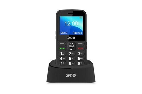 Fortune 2 - téléphone portable senior avec grosses touches, bouton sos,  sonnerie intelligente et notifications, station de charge - noir