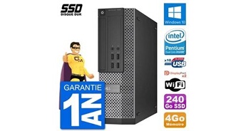 Pc optiplex 7020 sff intel g3220 ram 4go ssd 240go windows 10 wifi