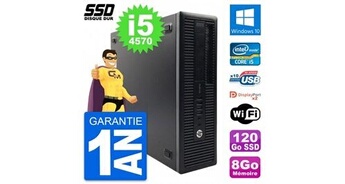 PC De Bureau HP PC HP Prodesk 600 G1 Sff Intel Core i5-4570 Ram 8Go SSD 120Go Windows 10 WiFi