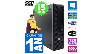 PC De Bureau HP PC HP Prodesk 600 G1 Sff Intel Core i5-4570 Ram 16Go SSD 120Go Windows 10 WiFi