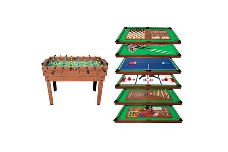 Tableau et table d'activité Play4fun Table Multi Jeux 20 en 1 sur Pied, Multifonction avec Plateaux Modulables et Accessoires pour 20 jeux différents, 122x61x84 cm