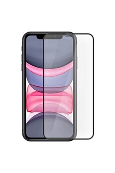 Protection d'écran pour smartphone Muvit Film pour iPhone 11 Verre Trempé Biseauté Oléophobique Tiger Glass+ Bords noir