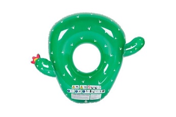 bouée et matelas gonflable airmyfun bouée gonflable ronde xxl pour piscine & plage ultra confort, flotteur deluxe - cactus ø130cm