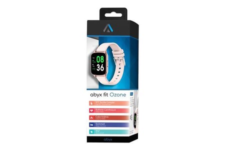 Montre connectée Abyx Fit Ozone - Montre intelligente avec bande - silicone - poudre rose - affichage 1.3" - Bluetooth - 33 g