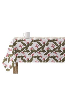 nappe de table purline nappe anti-taches 100% coton 1 pièce blanc à motifs végétaux mantel _leiria200x140 vert 200x140
