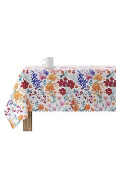 nappe de table purline nappe anti-taches 100% coton 1 pièce blanc à fleurs vives mantel _amarante140x140 multicolore 140x140