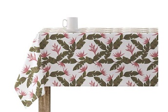 nappe de table purline nappe anti-taches 100% coton 1 pièce blanc à motifs végétaux mantel _leiria300x140 vert 300x140