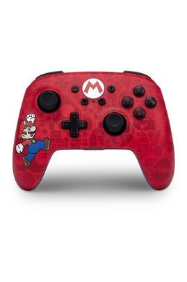 Manette Powera Manette sans fil améliorée pour Nintendo Switch Here we go  Mario Rouge