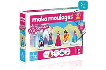autres jeux créatifs mako coffret moulage en plâtre moulages - mes princesses - 5 pcs