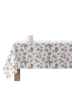 nappe de table purline nappe anti-taches 100% coton 1 pièce blanc à feuilles grises mantel _patna200x140 gris 200x140