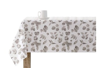 nappe de table purline nappe anti-taches 100% coton 1 pièce blanc à feuilles grises mantel _patna300x140 gris 300x140