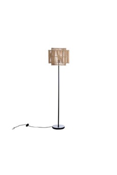 lampadaire vente-unique.com lampadaire naturel en bambou et métal noir - d.40 x h.157.5 cm - parana