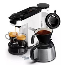 Senseo Switch HD6592 - Machine à café - 1 bar - 7 tasses - blanc star