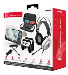 Pack accessoires gaming dreamGEAR pour Nintendo Switch Modèle OLED Noir et blanc
