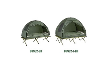 ogs32-l-gr 4-in-1! 2 places lit pliant lit de camp pliable voyage camping avec toit,