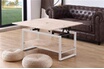 Pegane Table basse relevable et extensible en bois de chêne avec pied en métal blanc-Longueur 100 x Profondeur 45-90 x Hauteur 47-62 cm -- photo 2