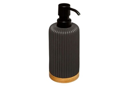 Porte savon et distributeur Five Simply Smart Distributeur de savon noir et bambou - 7x18cm