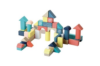 autres jeux de construction vilac - baril de 54 cubes sous la canopée multicolore