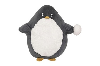 doudou atmosphera for kids - peluche enfant pingouin nathan 30cm gris & blanc