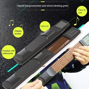 Manche De Guitare De Poche Musiin - 6 Frettes - Portable Pour Entraînement - Débutants Et Confirmés - Blanc