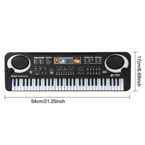 Clavier Piano Numérique 61 Touches Électrique Avec Microphone - Synthétiseur Débutant Complet Haut-parleurs Intégrés