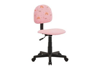 fauteuil de bureau idimex chaise de bureau pour enfant alpaca, revêtement synthétique rose avec motif lama