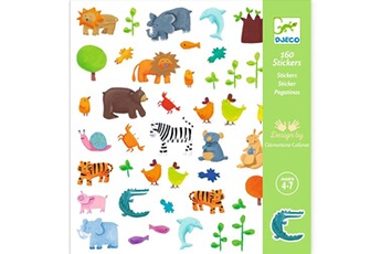 autres jeux créatifs djeco kit créatif 160 stickers animaux