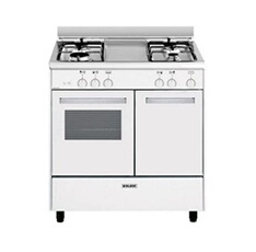 Alpha GA85PMWH - Cuisinière - pose libre - largeur : 80 cm - profondeur : 54.5 cm - hauteur : 83.5 cm - Blanc/inox