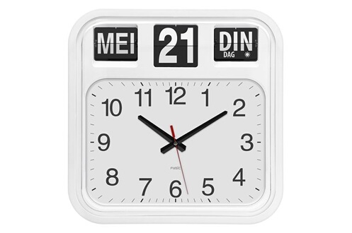 Horloge Fysic Horloge murale analogique extralarge avec jour et date FK950  Blanc