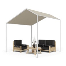 Pavillon de jardin - Gazébo avec toit - 3x3m - Salon de jardin - Hydrofuge - Protection UV 50+ - Aluminium poudré - Beige